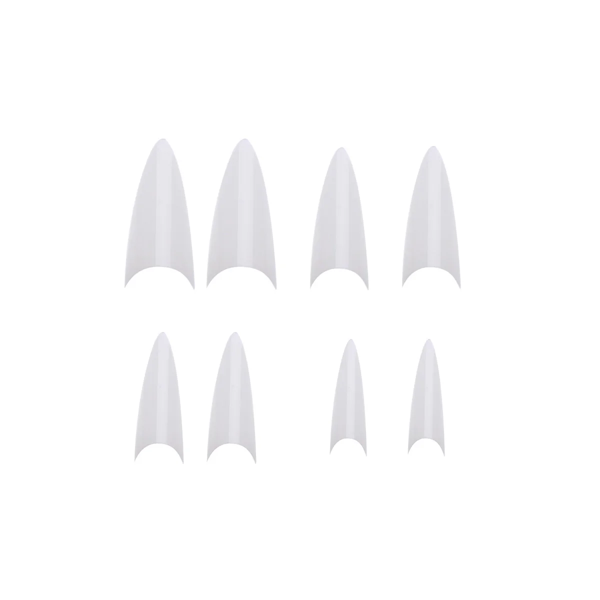 500 個尖ったフェイクネイルチップクリアフルカバー人工爪アクリルジェルアプリケーション用耐久性のある非毒性透明偽