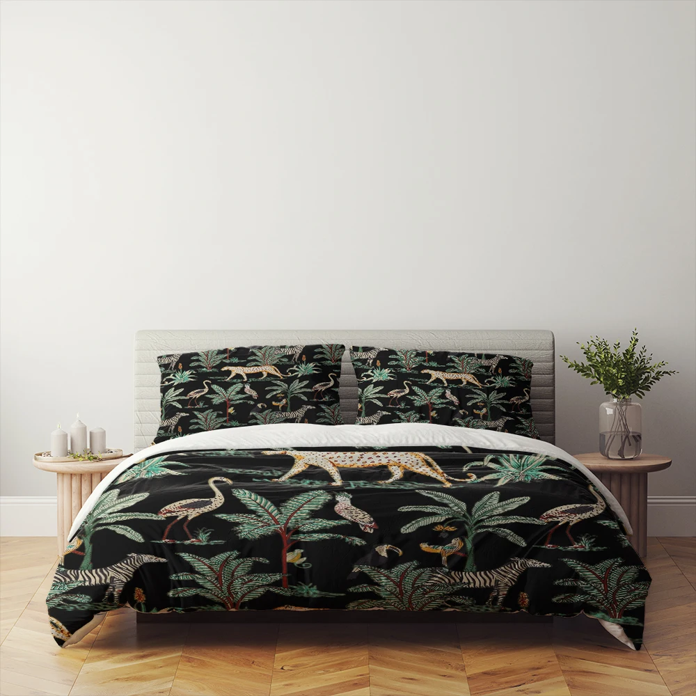 Cottagecore Jungle Duvet Cover Set King Queen Double Full Twin Single  Duvet Cover Pillow Case Bed Linen Set