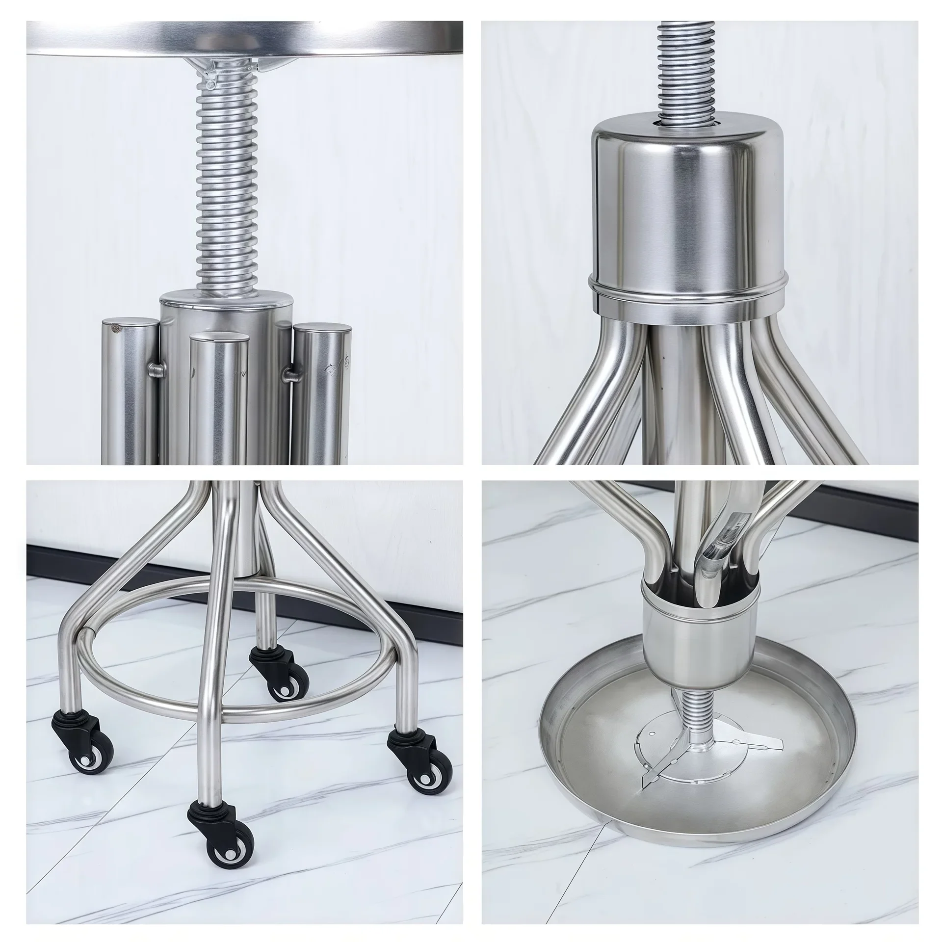 Commercial Stainless Steel Stool Factory Workshop Rotary Lifting Round Stool