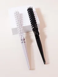 2pcs folding brush set, pocket comb, anti-static hair comb, double headed comb, portable travel comb