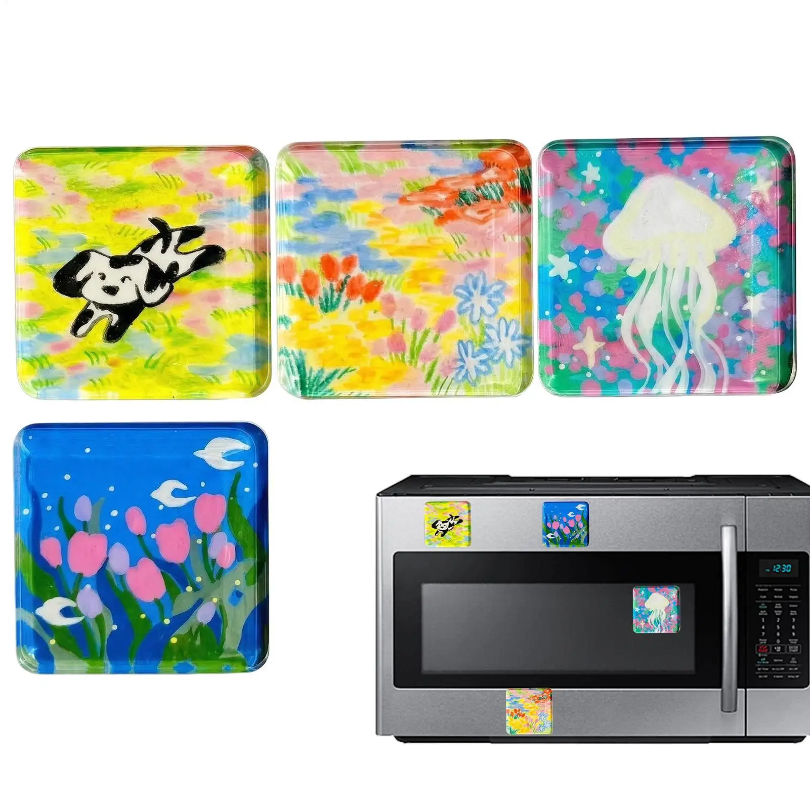 Magnetic Refrigerator Ornament Fridge Magnet Kit Transparent Acrylic Decorations Diy Fridge Magnet Making Kit For Home Kitchen