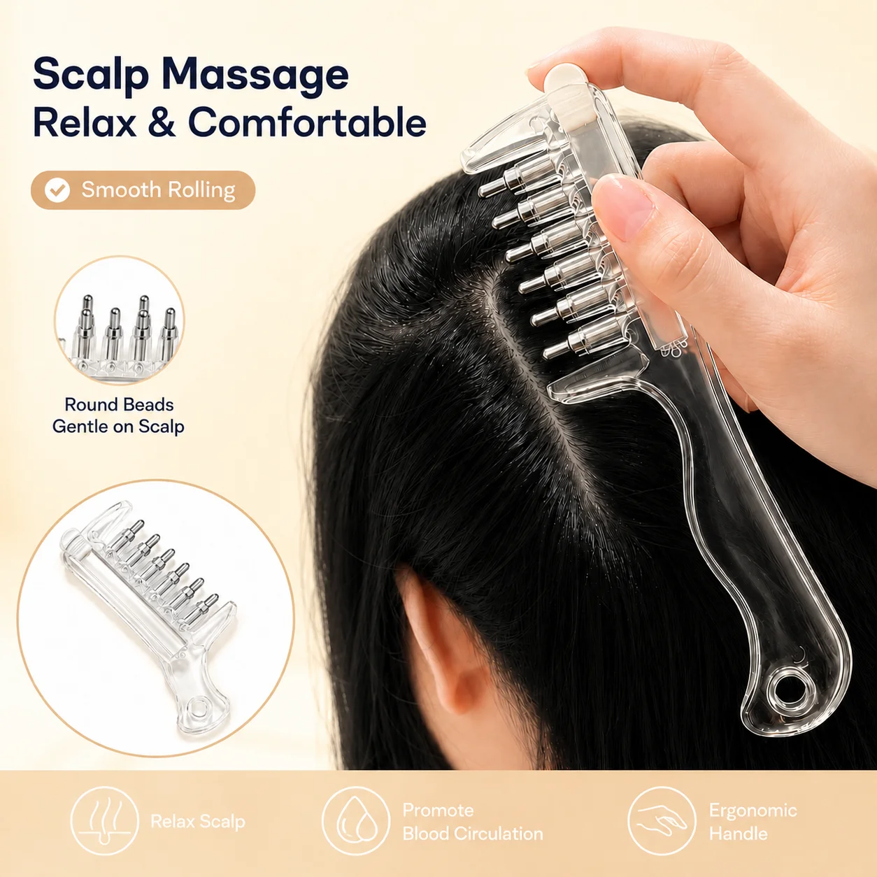 Scalp Massage Comb, Essential Oil & Serum Applicator, Built-in Oil Reservoir, for Hair Growth, Scalp Care, Beard Oil, Salon Tool