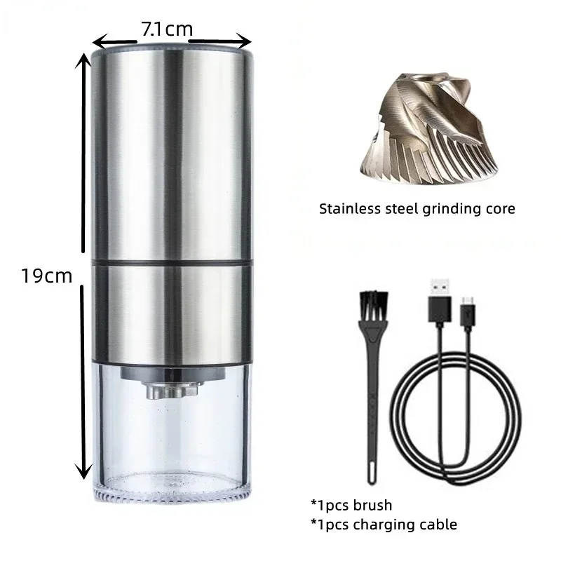 Upgraded Portable USB Rechargeable Electric Coffee Grinder with CNC Stainless Steel Grinding Core for Coffee Bean Milling