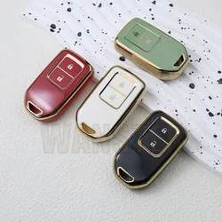 Tpu Car Key Case Fob Cover Shell for Honda Fit GP5 Shuttle Gp8 JADE VEZEL City Civic Jazz BRV 2 Buttons Accessories