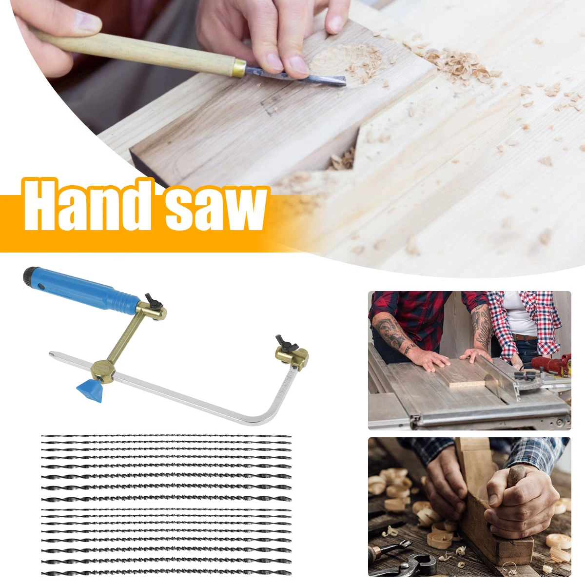 

Coping Saw Heavy Duty Metal Hand Saw Fast Cutting Non-slip Hacksaw with 16 Replacement Steel Saw Blade Woodworking Tool Kit
