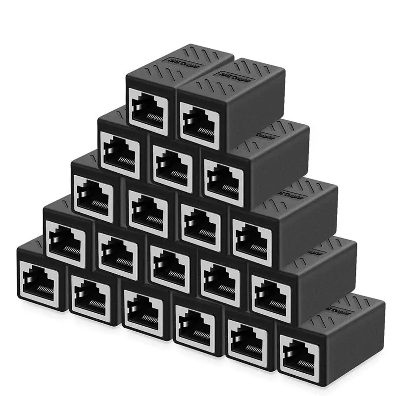 20PCS Ethernet Cable Extender,RJ45 Cat 5 Cat 6 Cat6a Coupler, Extender Connector Female To Female RJ45 Ethernet Coupler