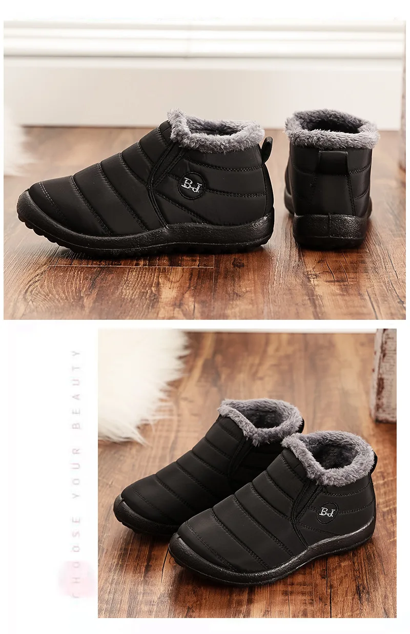 2026 Baumwollschuhe in Übergröße für Damen und Herren, neuer Winterstil mit Plüsch und dicken Schneestiefeln, niedrig geschnittene warme Baumwollstiefel – Detail 3