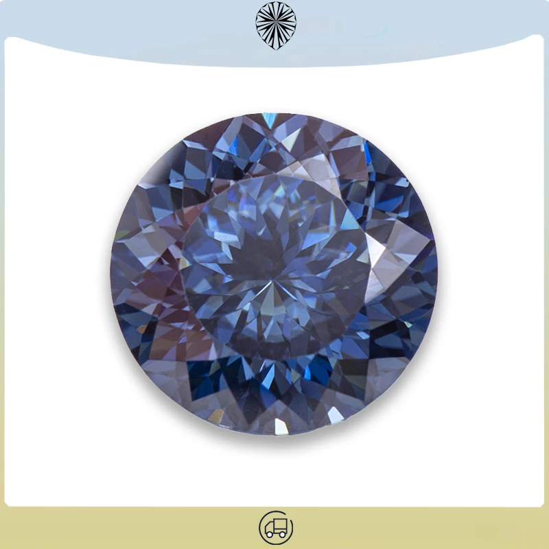 

Moissanite Stone Round Shape 100 Faces Cut Primary Colours Royal Blue Gemstones Jewelry Making Materials with GRA Certificate