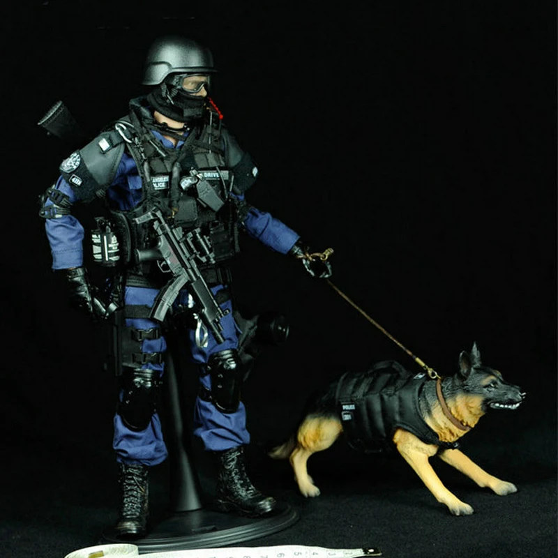 1/6 Schaal 30Cm Swat Solider Figuur Politiehond Set Model Leger Speelgoed Soldaat Actiefiguren Jongens Speelgoed