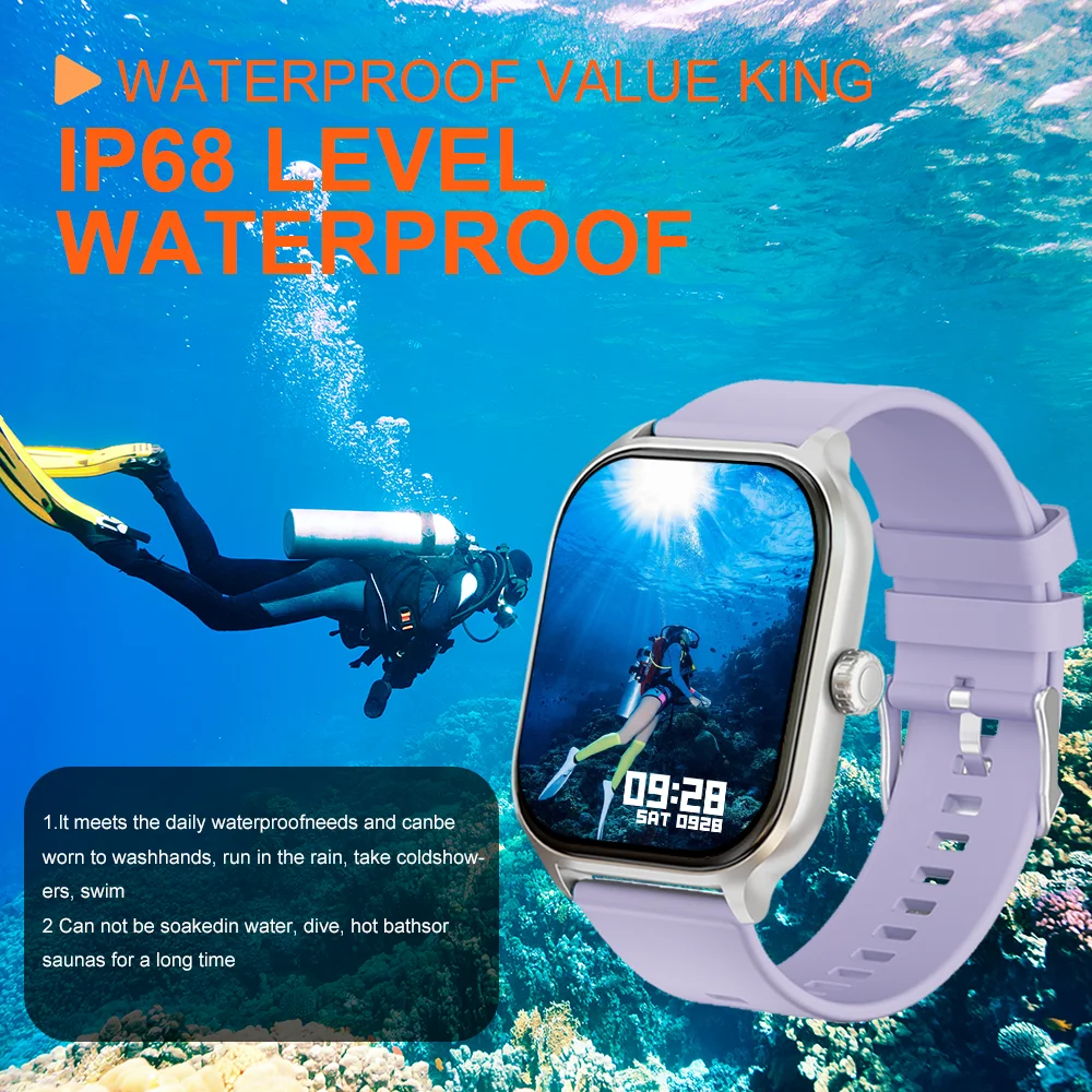 LAXASFIT 2025 New Smart Watch 2.01” Inch HD Screen Bluetooth Talk Pedometer IP68 Waterproof 123 Sport Modes Man Woman Watch Gift