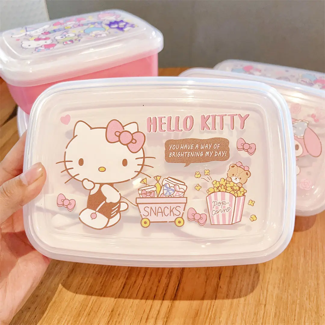 

Хит продаж, Ланч-бокс с героями мультфильмов Sanrios Hellokitty, контейнер для пищевых продуктов Kuromi, Ланч-бокс, милый Контейнер для фруктов, детский портативный набор для дома и офиса