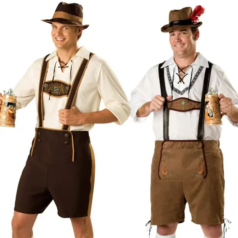 A Oktoberfest Cosplay Costume Lederhosen Bavarian Octoberfest Beer Festival Cosplay Costumes Halloween for Kids Boys Beer Costum