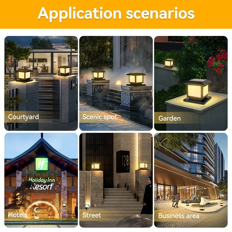 Outdoor Solar Lights Waterproof Pillar Lamp with Remote Control Solar Lamp Timed LED Column Lamp for Aisle Garden Decor Lightin