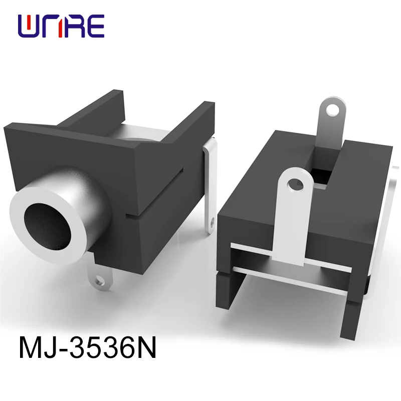 MJ-3536N Threaded Bushing Audio Jack with Internal Tip Switch 1A 12VDC Silver-Plated Contacts 5000 Cycles UL94V-0