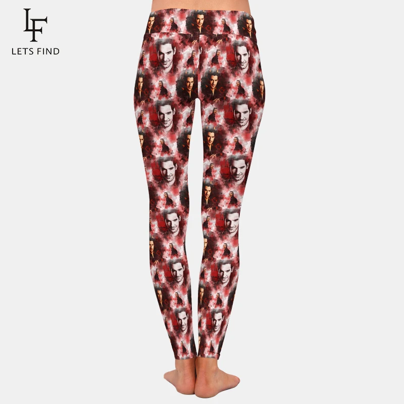 Letsfind alta quaility personagem de filme 3d bonito homem impressão sexy calças femininas moda cintura alta aptidão estiramento leggings completos