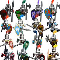 Medieval Military Soldiers Figures MOC Building Blocks Castle Black Eagle Wolf Octopus Griffin Ancient Knight Waffen Bricks Toys