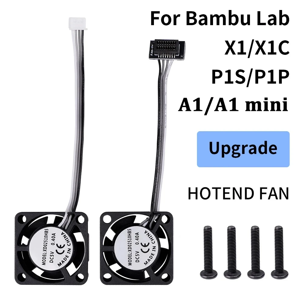 

2510 Вентилятор для Bambu Lab X1/P1 A1 Hotend Охлаждающий вентилятор с кабелем Вентилятор быстрого охлаждения для Bambu X1C P1S P1P A1 Mini 3D-принтер