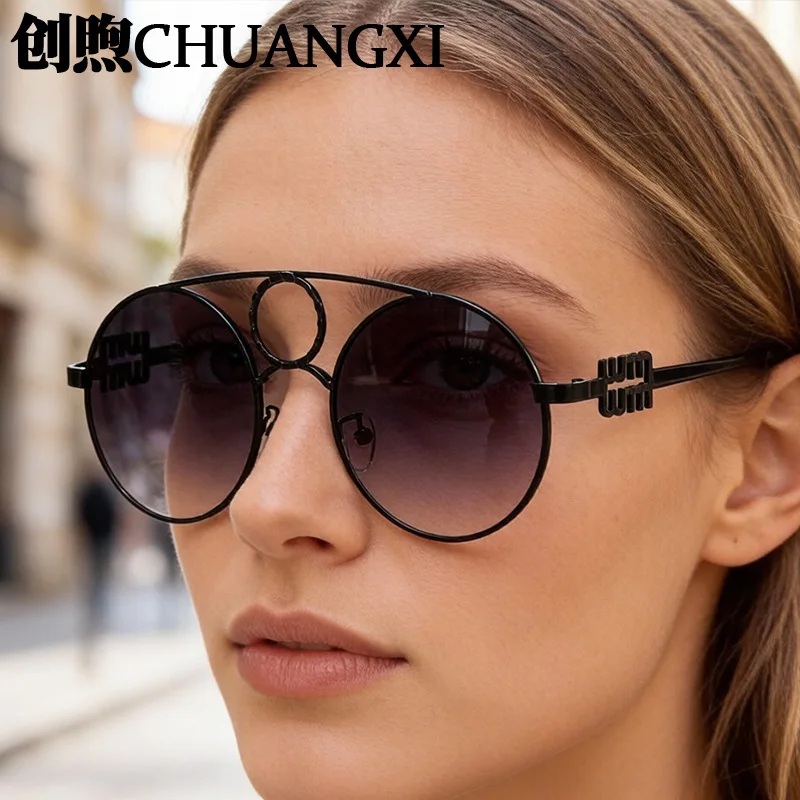 

Women Classic Vintage Pilot Sunglasses Luxury Designer Brand Retro Gradient Lens Fashion Driving Aviation Eyewear
