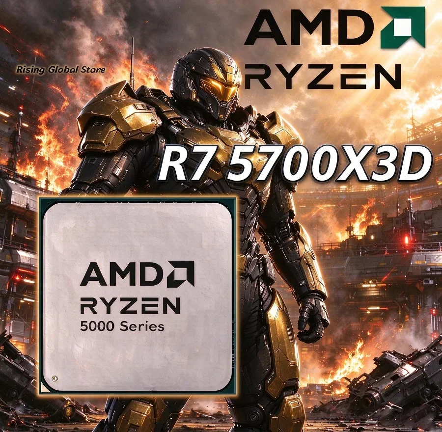 AMD Ryzen 7 5700X3D Gaming CPU 8-Core 16-Thread 7NM 3.0GHz 4.1GHz 96MB L3 Cache 105W Socket AM4 DDR4 NEW No Cooler No Fan
