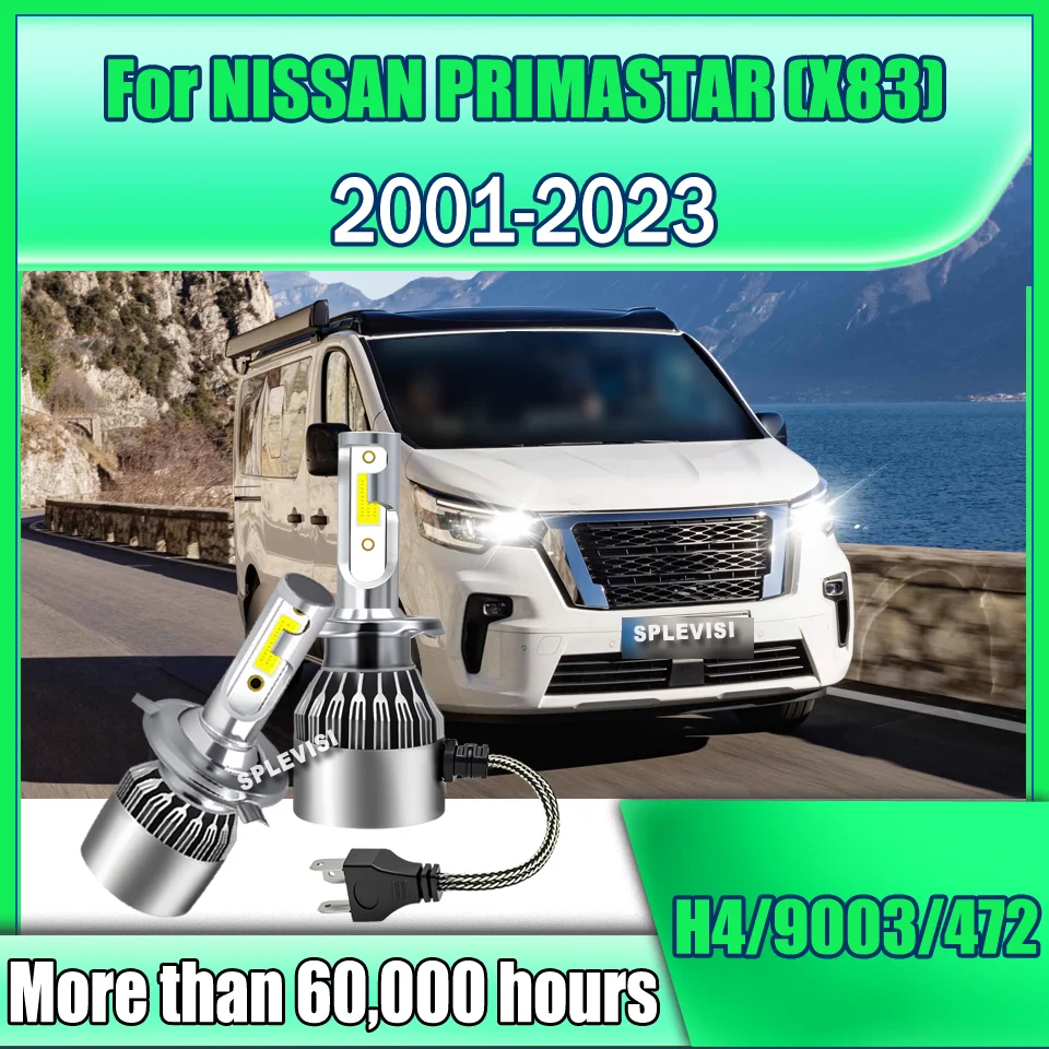

2xLED Light H4/472 Truck Headlights For NISSAN PRIMASTAR (X83) 2001 2002 2003 2004 2005 2006 2007 2008 2009 2010 2011 2012- 2023