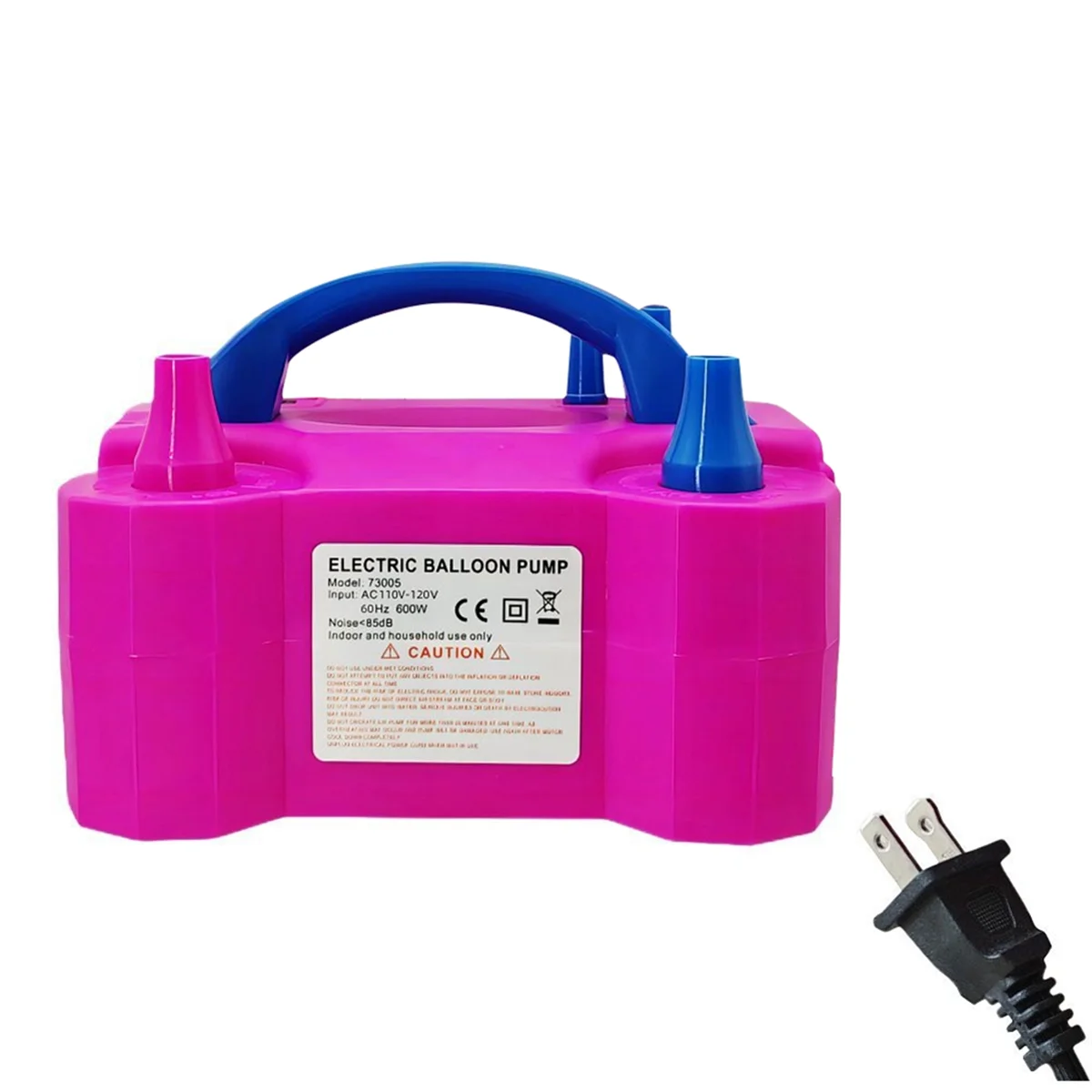 

A59T Electric Air Balloon Pump 600W Portable Dual Nozzle Inflator Blower for Decoration Quickly Fill Balloons Us Plug-A