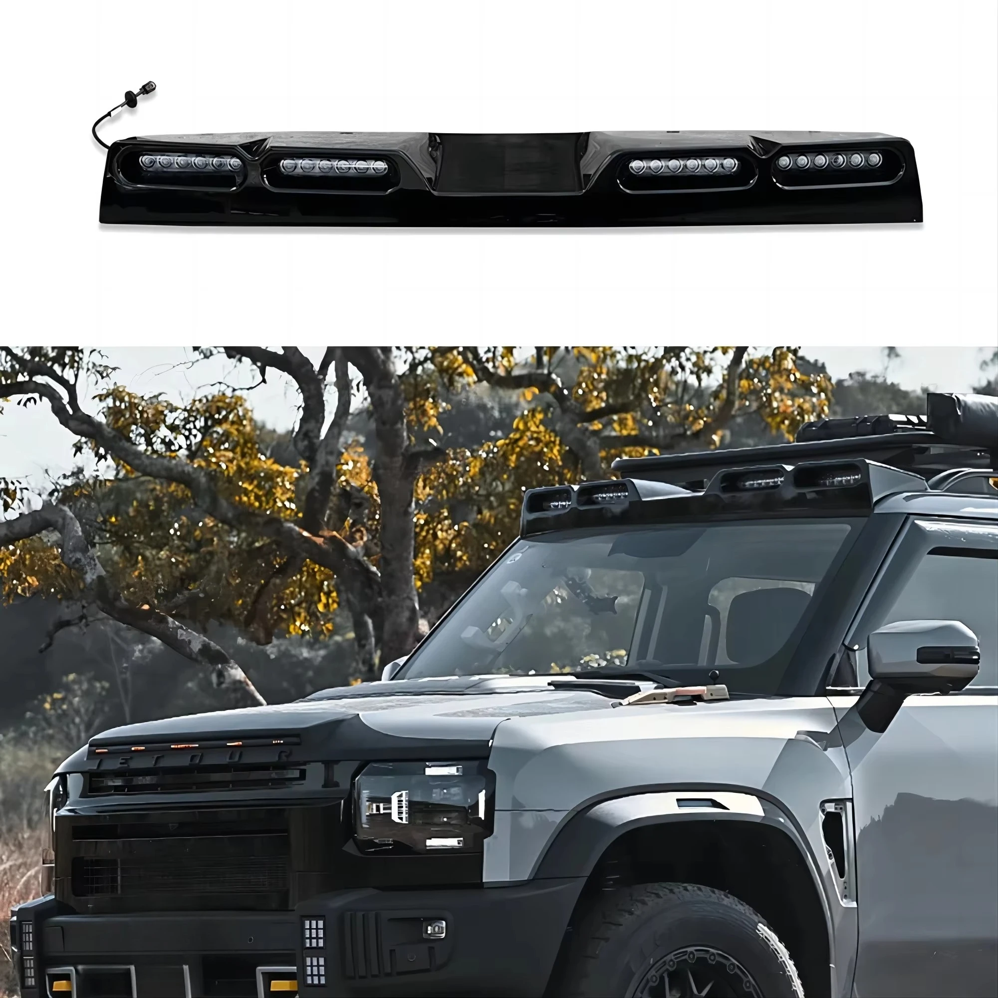 

XDS Best Selling Off-road 4x4 Car Front Roof Cover With LED Matte Black Front Roof Spoiler For Chery Jetour Traveler T2 Modified
