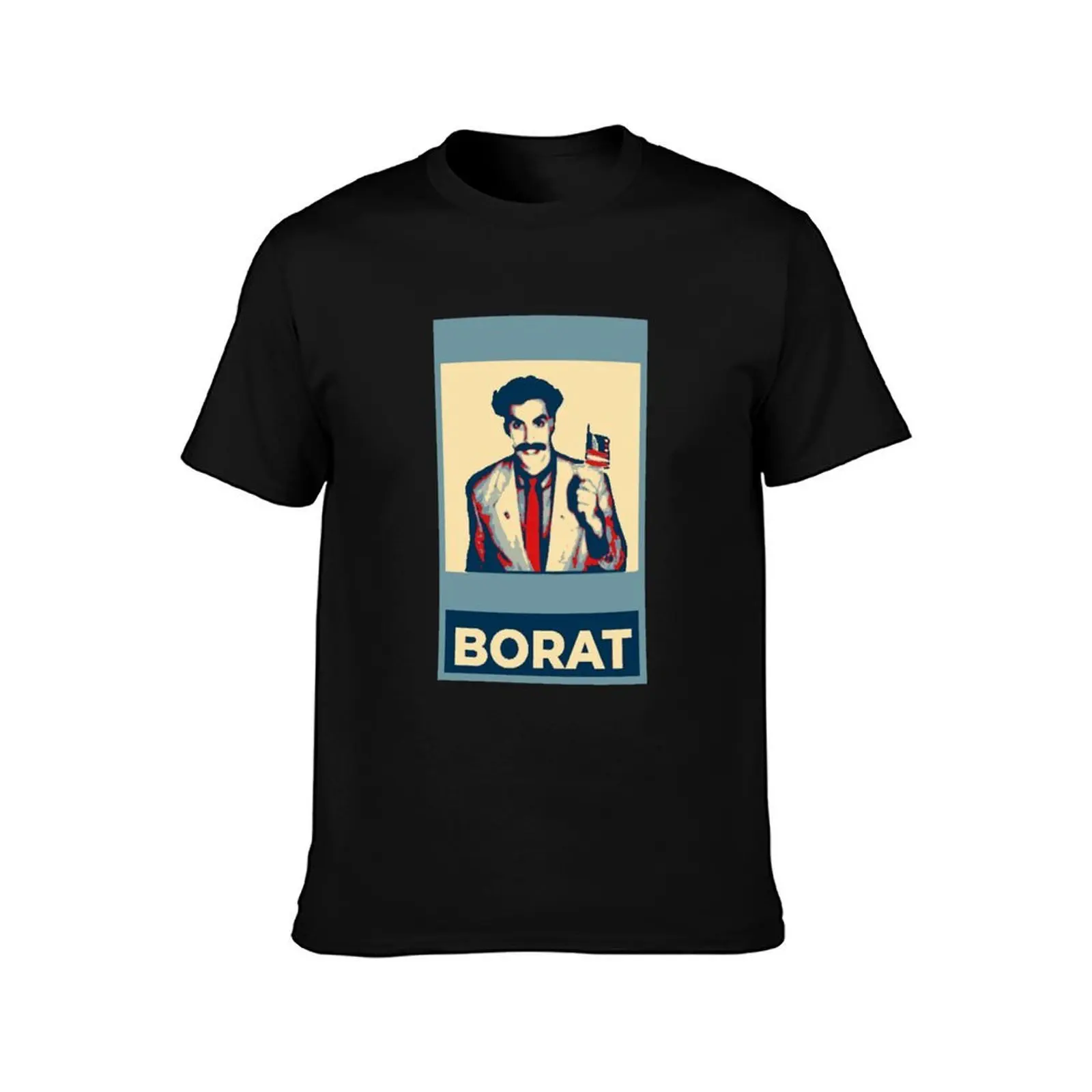Borat for President T-Shirt, Summer Casual Cotton Tee, Oversized Streetwear Tops, Vintage Graphic Print, Loose Fit Short Sleeve