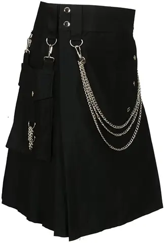 Men's Scottish Festival Dress Men's Traditional Kilt Steampunk Scottish Kilt Retro Solid Color Zipper Fashion Casual Skirt