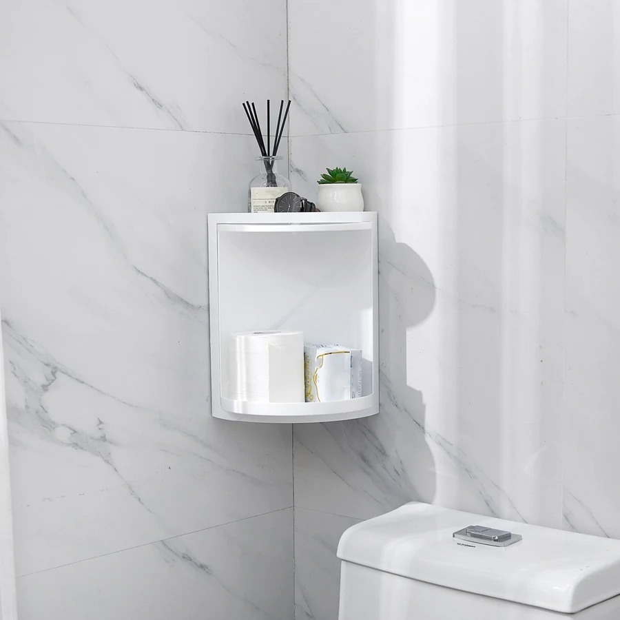 A68P-estante giratorio de 360 grados para baño, estante para inodoro de cocina, estante esquinero, estante de almacenamiento para baño, gabinete de almacenamiento multicapa