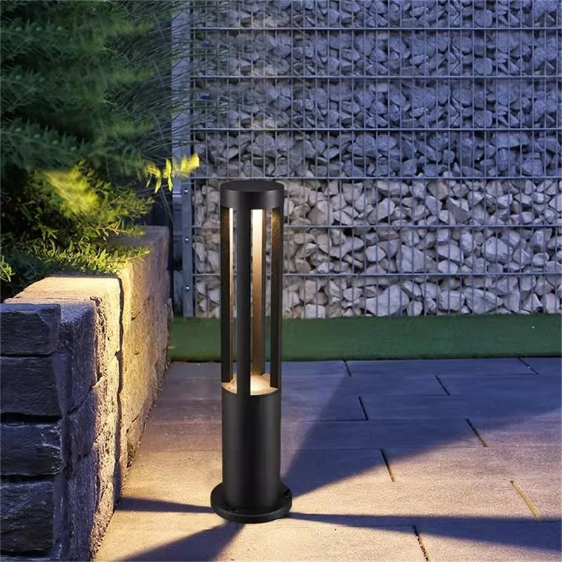 

TEMAR Black Outdoor Lawn Lamp Contemporary Light LED Waterproof for Home Villa Path Garden