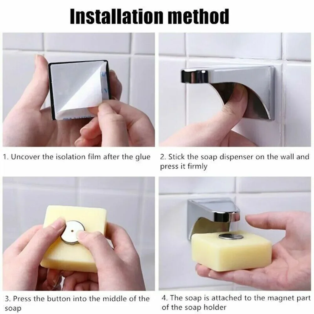 Innovative Magnetic Soap Dish Air Drying Soap Holder Prevents Soap from Getting Wet Space Saving Bathroom Organizer