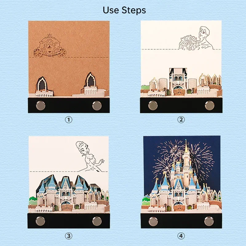 Fairy Tale 3D Desk Calendar Pop-Up Castle Monthly Planner 2025 Yearly Organizer Sticky Notes to do list Office/Home Desk Decor