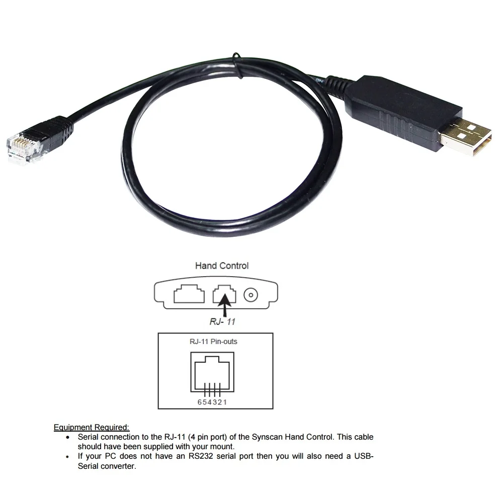 FTDI FT232RL USB RS232 TO RJ11 RJ12 6P4C PLUG CELESTRON SYNSCAN CONTROLLER CABLE FOR PC TO CELESTRON TELESCOPE 5I 8I 9I 11I GPS