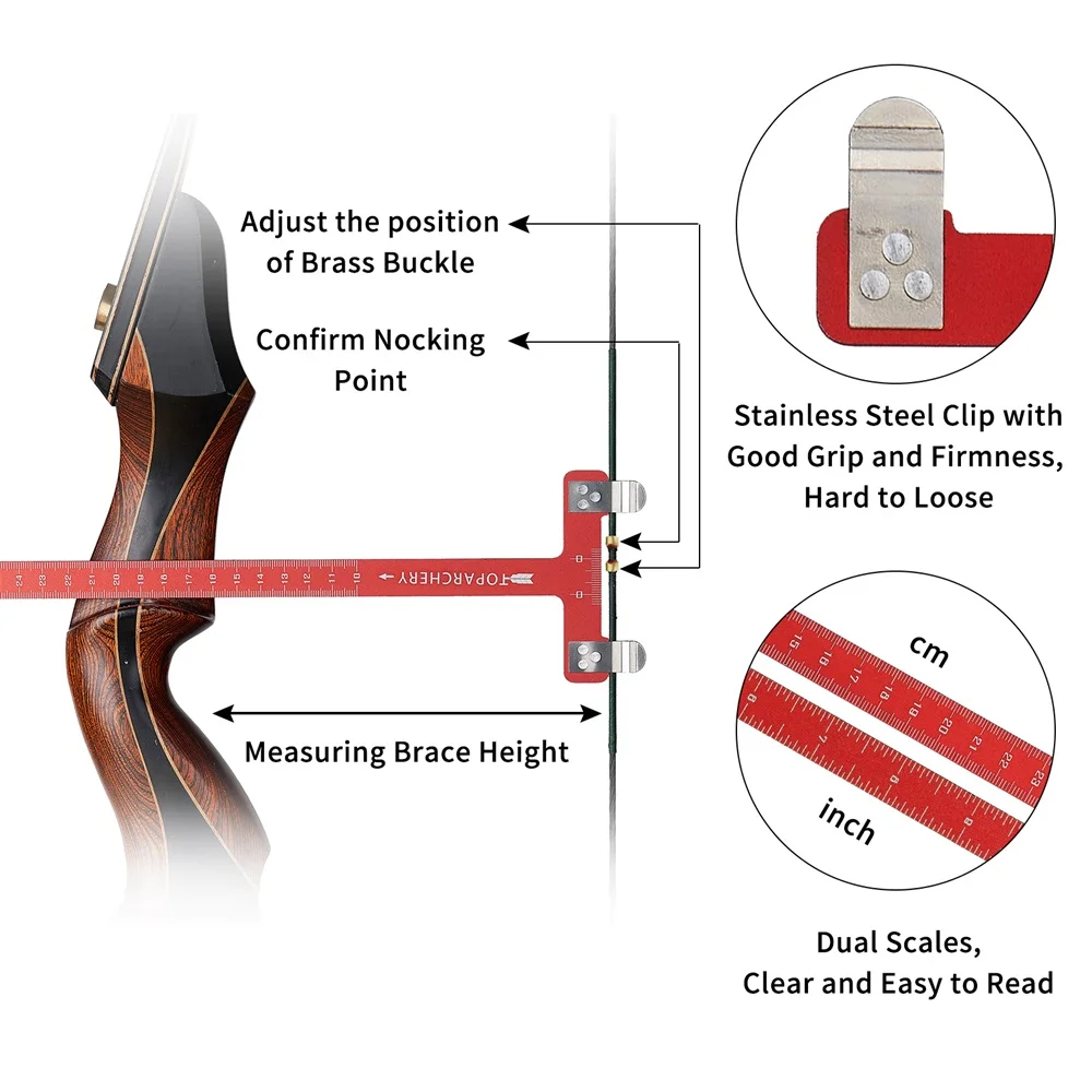

Toparchery-Anti-Slip Copper Buckle Bow String, Nock Point Plier, T Shape Ruler, Shooting Nock Set, Hunting Accessories, 6Pcs