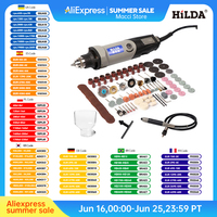 HILDA Electric Drill Rotary Tool mini grinding machine Electric Tools Variable Speed 400W Mini Drill 6 position Rotary Tools