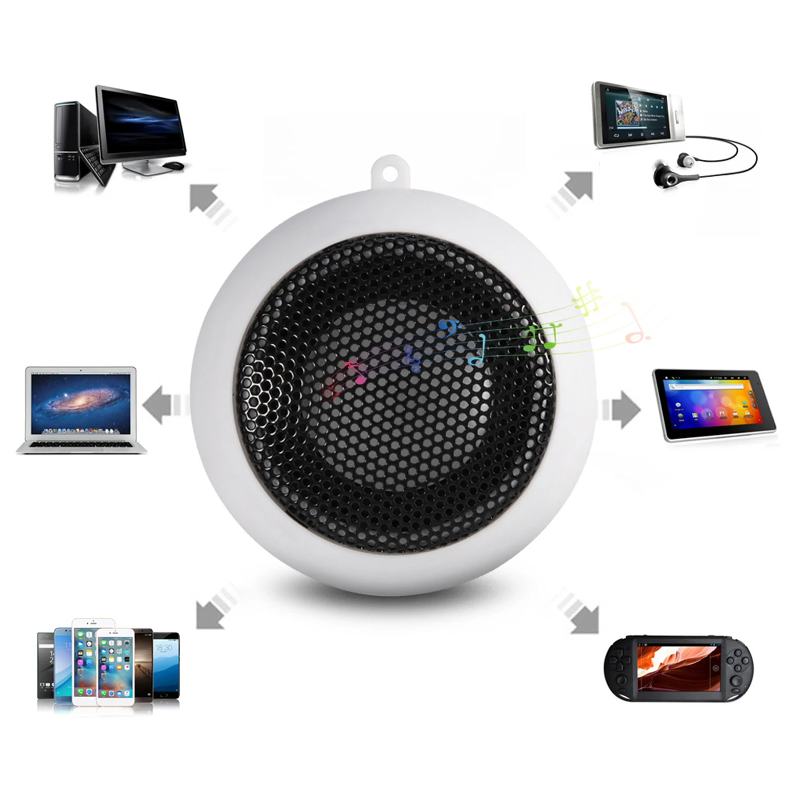 Computer Speaker Mini Portable Travel 3.5mm Loud Speaker Built-in Battery for Mobile Phone MP3 PC Portable