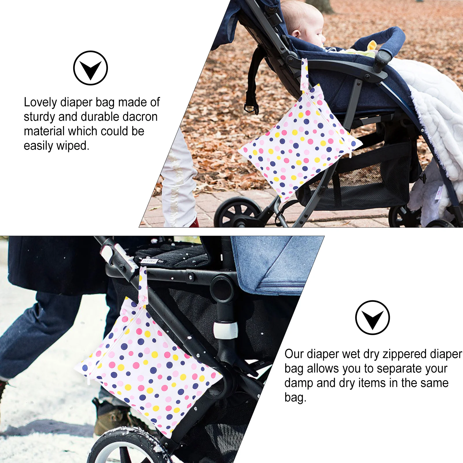 Borsa impermeabile riutilizzabile per pannolini bagnati e asciutti, multitasca, compatta, con sospensione, per viaggi d'affari, organizer quotidiano per articoli per bambini
