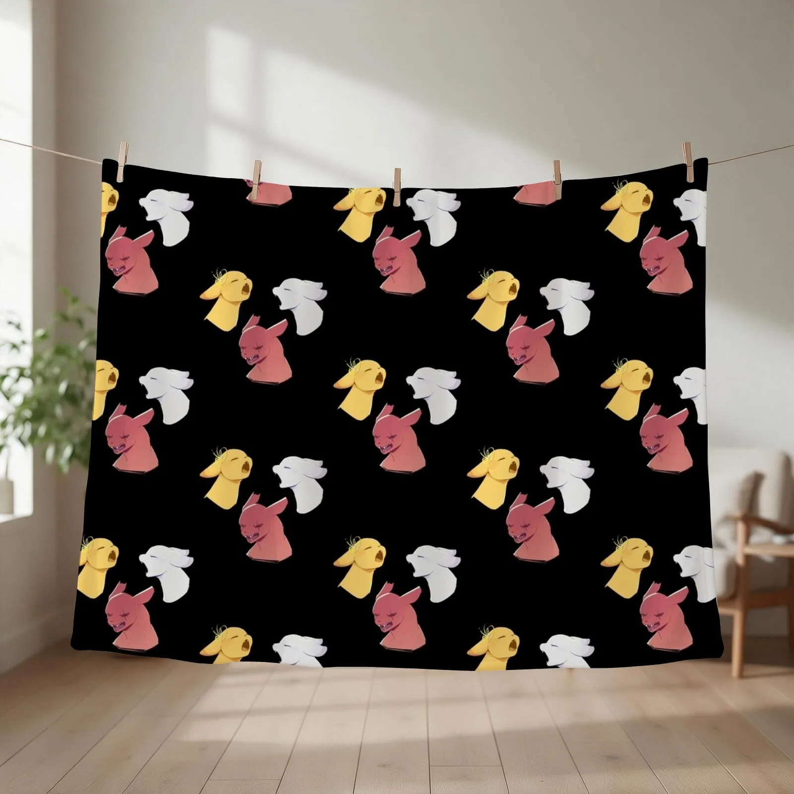 Cute Slugcat Face Throw Blanket couch cozy soft plush fuzzy picnic outdoor blanket