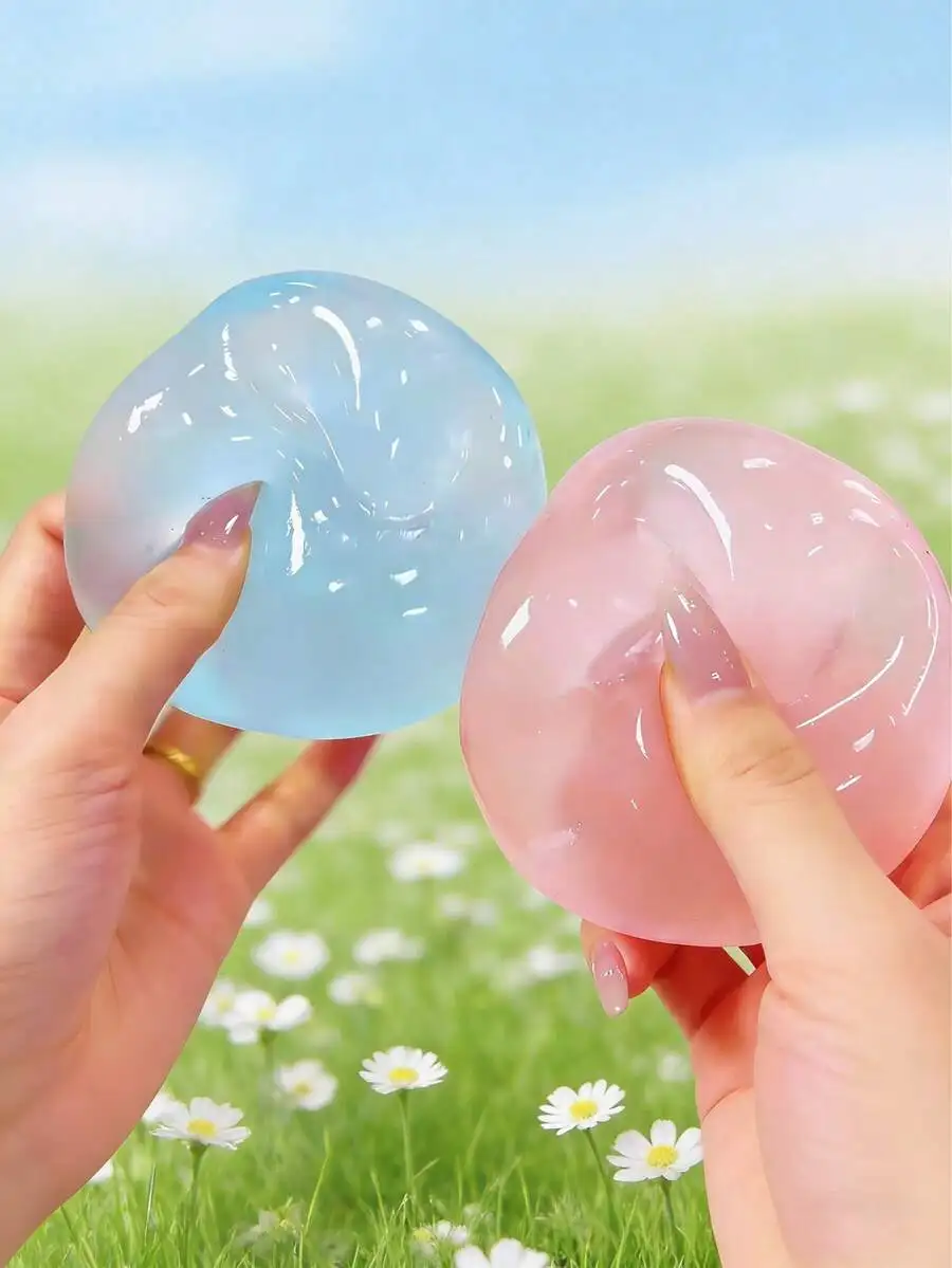 Bola Moldável de Óleo de Coco Azul com Recuperação Lenta, Brinquedo Anti-stress de Malte Redondo de 5cm para Apertar, NOVO 2026