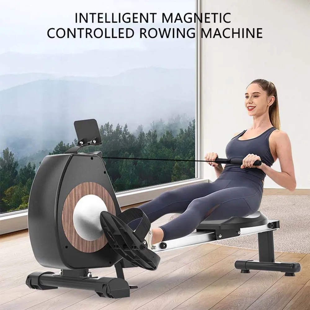 Double-Track Ergonomic Chair With Matte Texture Safe Non-Slip Sweat-Absorbent Magnetic Resistance Rowing Machine