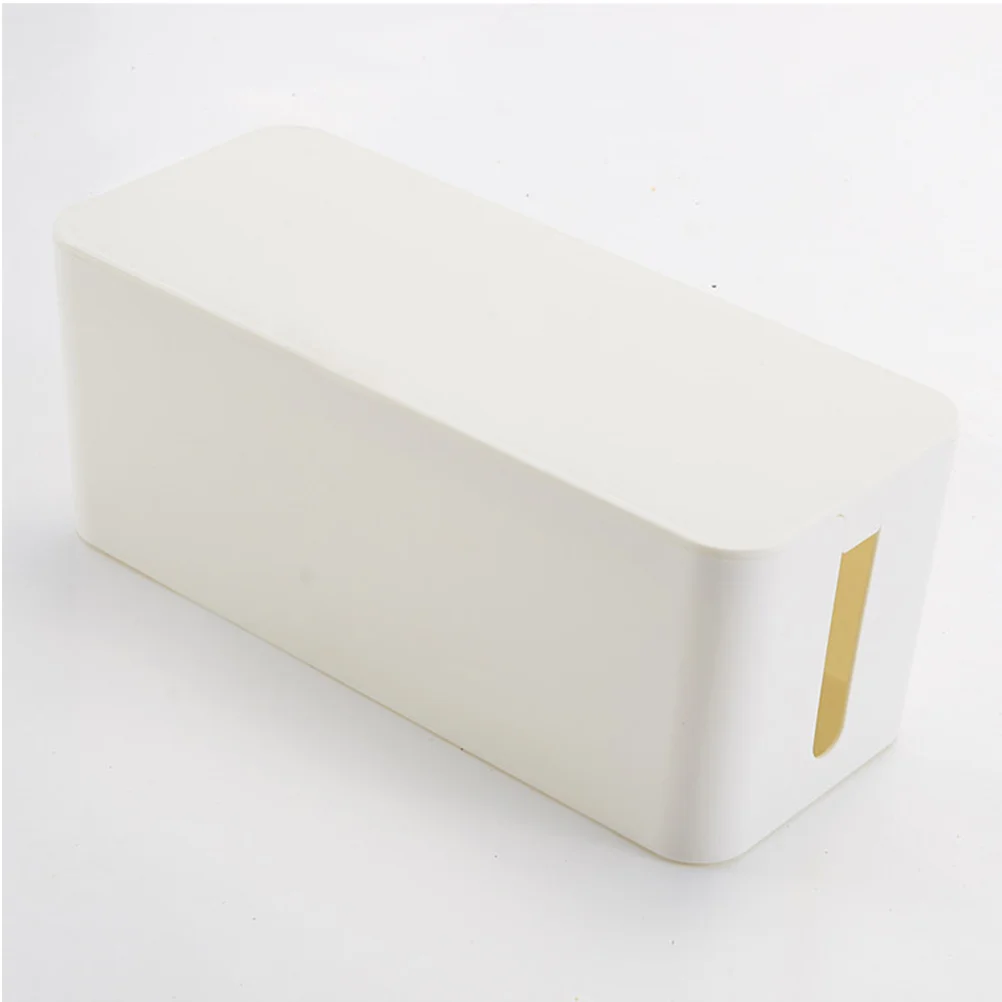 

Power Strip Organizer Box White S Size Plastic Cable Management Storage For Chargers Outlets Wire Cord Concealer Container