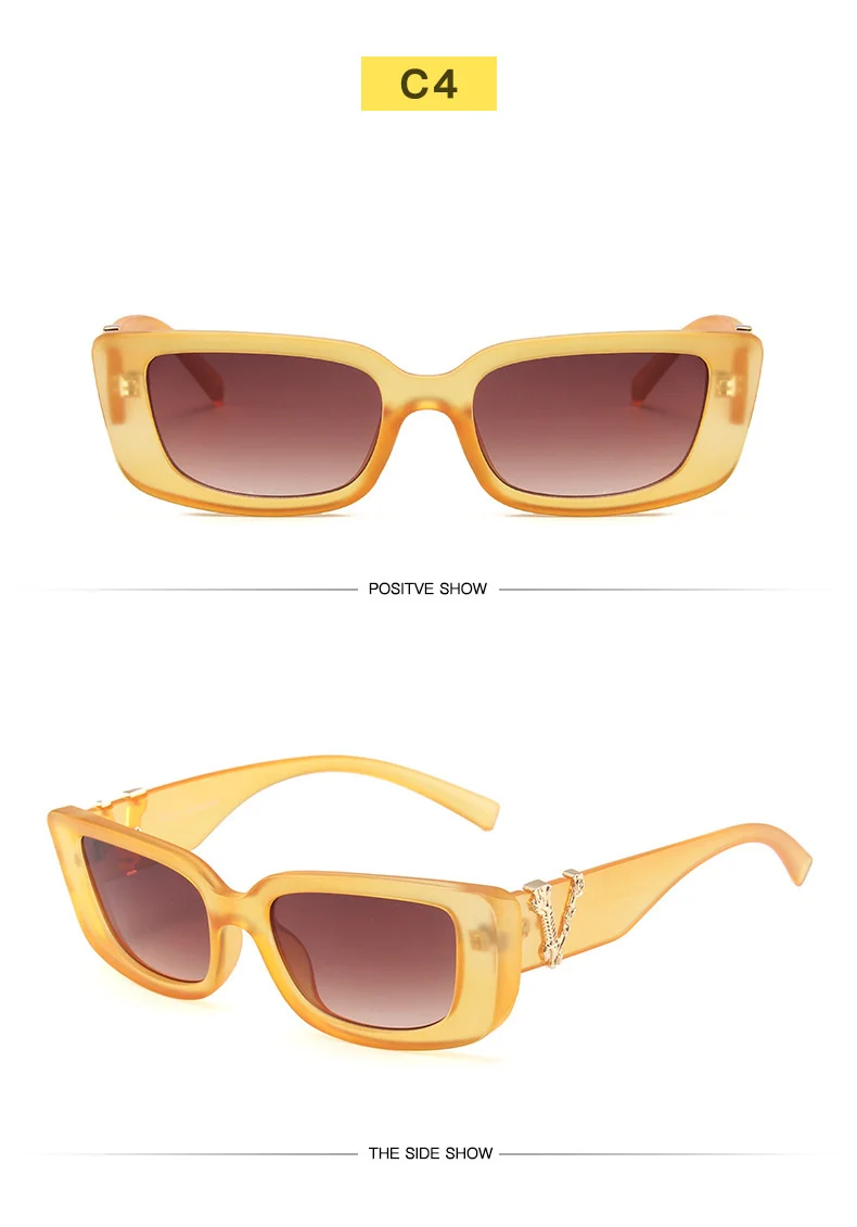 Vintage Rechteck Quadrat Sonnenbrille Frauen Marke Designer Retro Kleine Katze Auge Sonnenbrille Für Damen Klassische Schwarz Oculos De Sol – Detail 10