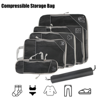 Lightweight Suitcase Bags 3/6 Pieces Compressible Travel Storage Organizer Set Portable Mesh Visual Luggage Packing Cubes