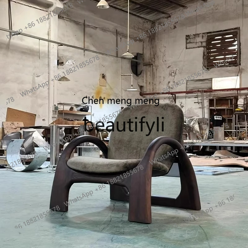 Medieval wabi-sabi minimalist designer retro old single sofa chair, B & B leisure armchair