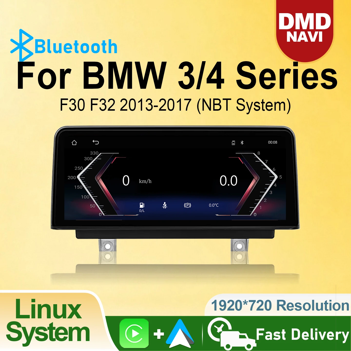 Für BMW 3/4er Serie F30 F31 F32 F33 F34 F35 F36 NBT Android Auto Stereo 10,25' Bildschirm Kabelloses Carplay Autoradio Multimedia-Player DSP