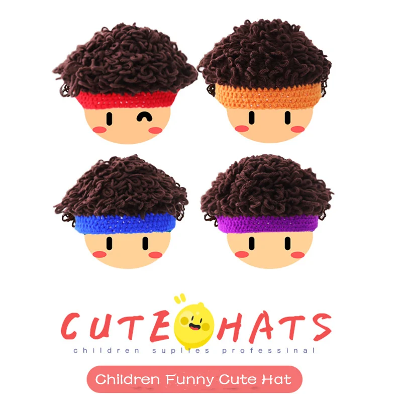 

Funny Boomhair Baby Cute Hats Children Photo Shoot Props Party Supplies Outfits Noodles Big Hair Warm Wig Elastic Headband 1-6y