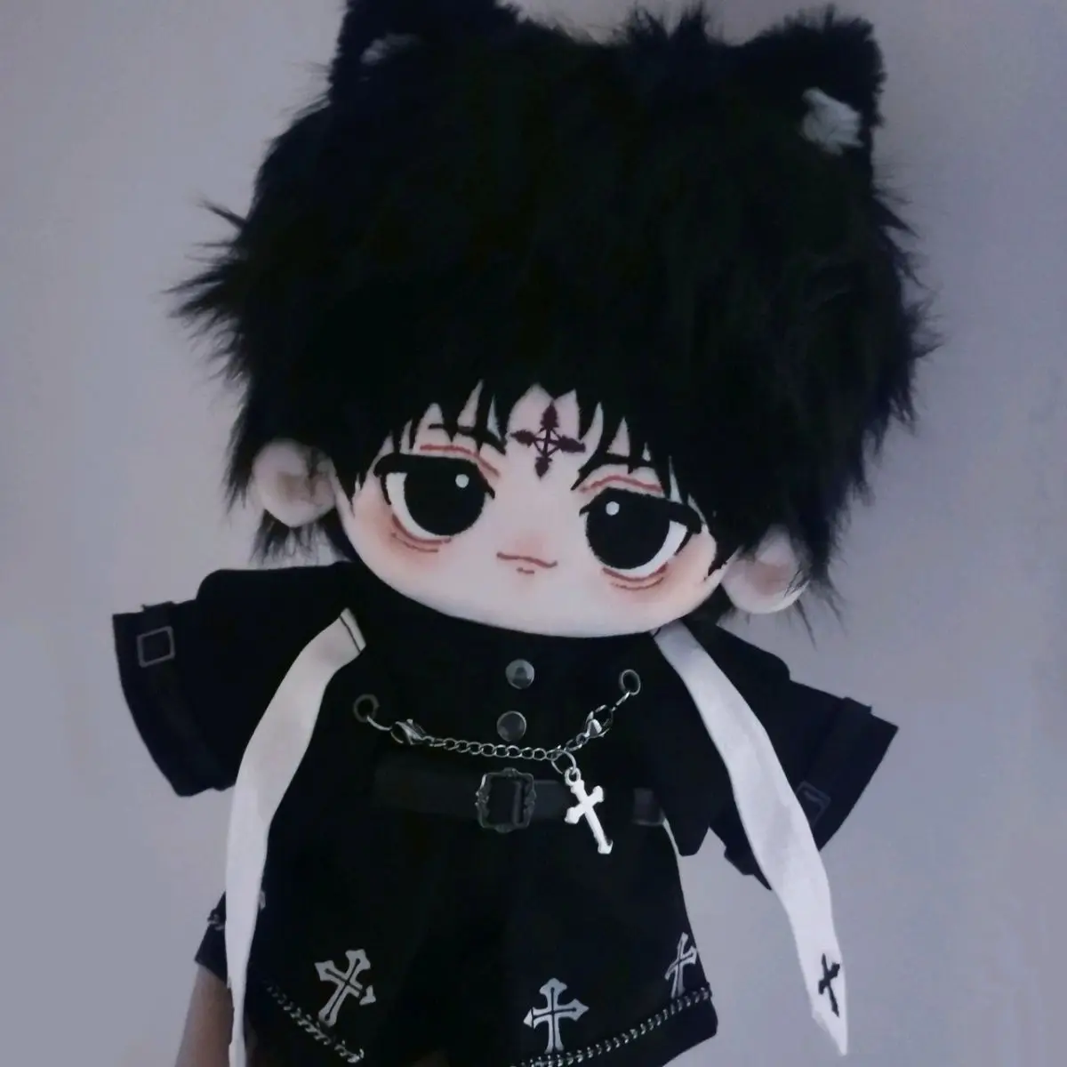 Boneka Katun Berdandan 20Cm COS Anime Hunter X Hunter Chrollo Lucilfer Boneka Kartun Boneka Mewah Mainan Hadiah DIY Anak-anak Dewasa
