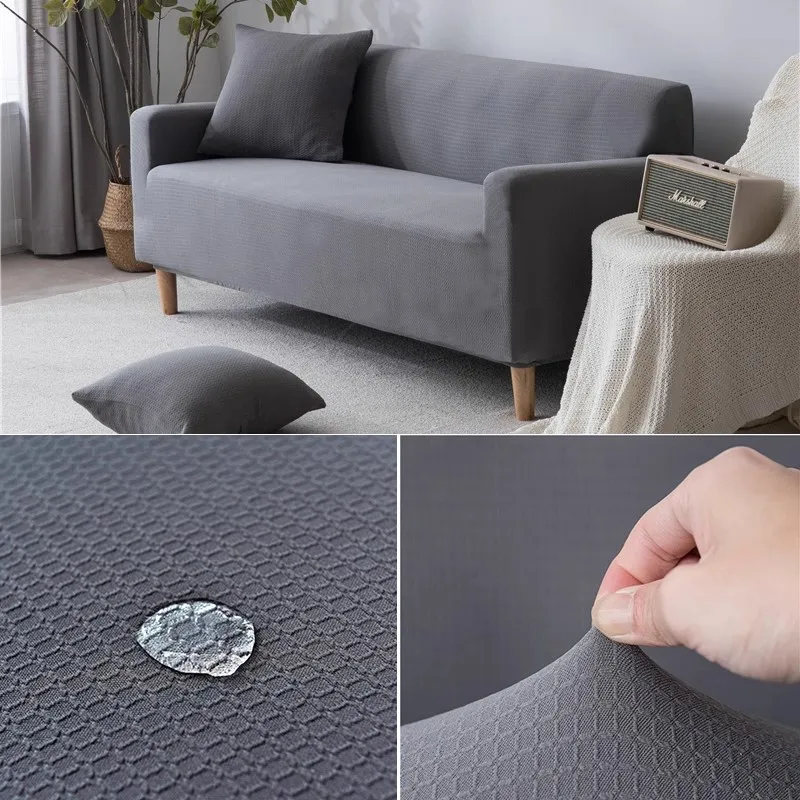 

Waterproof Sofa Cover, Universal Anti Slip Elastic Knitted Solid Color Dirt Resistant And Cat Scratch Resistant Sofa Cover