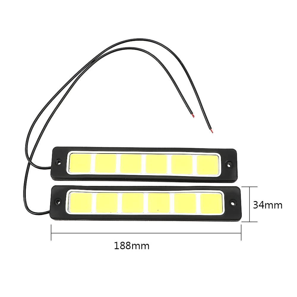 Funzioni lampada luce di marcia diurna 2 pezzi flessibile quadrato COB fendinebbia impermeabile pieghevole LED Car DRL Super Bright