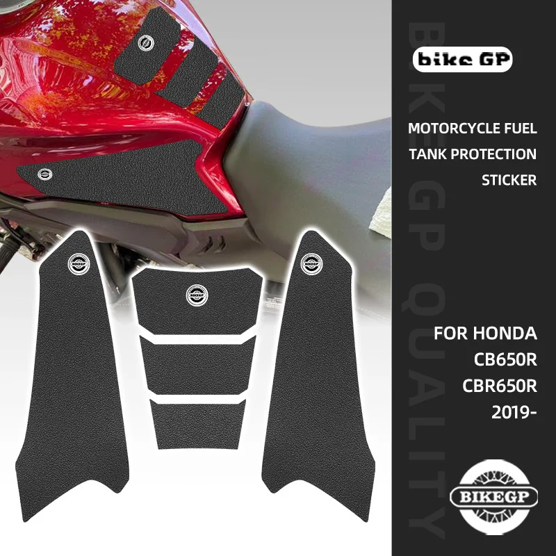 

For Honda CB650R CBR650R 2019- Motorcycle Tank Pad Anti-Slip Fishbone Sticker Side Knee Grip Protector Fuel Tank Decal